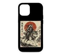 Samurai Raccoon Riding Wolf Japanese Warrior Anime Case for iPhone 12/12 Pro