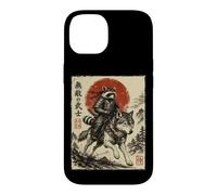 Samurai Raccoon Riding Wolf Japanese Warrior Anime Case for iPhone 14