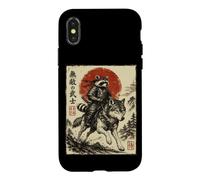 Samurai Raccoon Riding Wolf Japanese Warrior Anime Case for iPhone X/XS