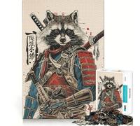 Samurai Raccoon Teenagers 1000 Piece Jigsaw Puzzle Logic Boost Toy Indoor Fun Premium Edge Memorable Gift (50x75cm)