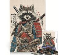 Samurai Raccoon Teenagers 1000 Piece Jigsaw Puzzle Logic Boost Toy Indoor Fun Premium Edge Memorable Gift (50x75cm)