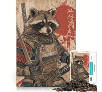 Samurai Raccoon Teenagers 1000 Piece Jigsaw Puzzle Logic Boost Toy Indoor Fun Premium Edge Memorable Gift (50x75cm)