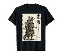 Samurai Raccoon Warrior Ukiyo Ink Artwork Raccoon Samurai T-Shirt