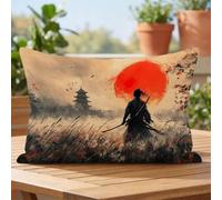 Samurai Rectangle Soft Velvet Cushion Covers 40x70cm Set of 1 kdd-8546