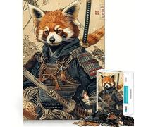 Samurai Red Panda 1000 Piece Jigsaw Puzzle for Teenagers Strengthen Recall Peaceful Fun Quality Edge (38x52cm)