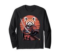 Samurai Red Panda Bear Katana Sword Long Sleeve T-Shirt