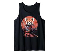 Samurai Red Panda Bear Katana Sword Tank Top