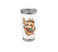 Samurai Red Panda Retro Fighter Stainless Steel Insulated Tumbler