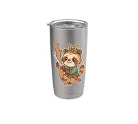 Samurai Red Panda Retro Fighter Stainless Steel Insulated Tumbler