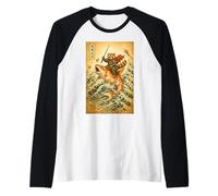 Samurai Red Panda Riding Koi Fish Japanese Animal Warrior Raglan Baseball Tee