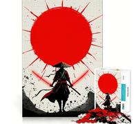Samurai Red Sun Swords 1000 Piece Jigsaws for Adults Puzzle Strengthen Recall Stress Relief Quality Edge Bday Surprise (50x75cm)