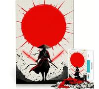 Samurai Red Sun Swords Hard Jigsaw Puzzle for Adults 1000 Pieces Reason Skill Toy Family Time Tight Cut Art Collectible (38x26cm)