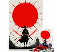 Samurai Red Sun Swords Hard Jigsaw Puzzle for Adults 1000 Pieces Reason Skill Toy Family Time Tight Cut Art Collectible (38x26cm)