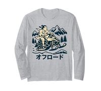 Samurai Riding Snowmobile Off-Road Japanese Long Sleeve T-Shirt