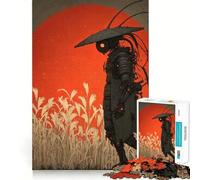 Samurai Robot in Field 1000 Pieces Jigsaws Adults Puzzles Think Smart Toy Home Activity Smooth Cut Xmas Surprise (38x52cm)