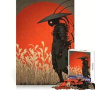 Samurai Robot in Field Jigsaw Puzzles 1000 Pieces for Adults Memory Gain Anxiety Relief Design Assembly Artistic Gift (38x26cm)