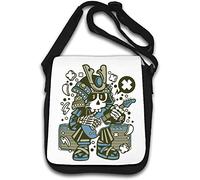 Samurai Rock Star Electric Guitar Solo Graphic Shoulder Bag White