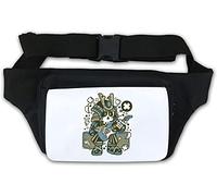 Samurai Rock Star Electric Guitar Solo Graphic Waist Bag Fanny Pack White