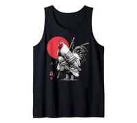 Samurai Rooster Japanese Warrior Ukiyo-e Style Sunset Tank Top