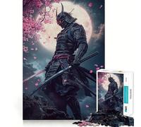 Samurai Sakura Japanese 1000 Piece Jigsaw Puzzles for Teenagers Jigsaw Think Toy Together Fun Sharp Cut Art Collectible (38x26cm)