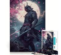 Samurai Sakura Japanese Teenagers 1000 Piece Jigsaw Puzzle Logic Boost Toy Indoor Fun Premium Edge Memorable Gift (50x75cm)