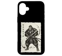 Samurai Sasquatch Japanese Vintage Warrior Graphic Big Foot Case for iPhone 16 Plus