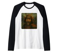 Samurai Selfie Zombies Apocalypse Humor Funny Halloween Raglan Baseball Tee