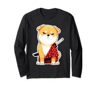 Samurai Shiba The Silent Blade Dog Meme Design Long Sleeve T-Shirt