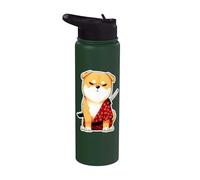Samurai Shiba the Silent Blade Dog Meme Design Stainless Steel Insulated Water Bottle