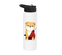 Samurai Shiba the Silent Blade Dog Meme Design Stainless Steel Insulated Water Bottle
