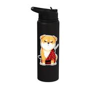Samurai Shiba the Silent Blade Dog Meme Design Stainless Steel Insulated Water Bottle