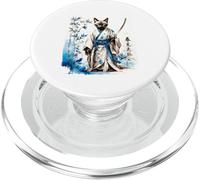 Samurai Siamese Cat Warrior. Japanese Ink Art Japan Design PopSockets PopGrip for MagSafe