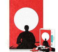 Samurai Silhouette 1000 Piece Jigsaw Puzzles for Teenagers Jigsaw Think Toy Together Fun Sharp Cut Art Collectible (38x52cm)