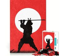 Samurai Silhouette 1000 Piece Jigsaw Puzzles for Teenagers Jigsaw Wise Think Toy Relax Time Clear Cut Festival Gift (38x52cm)