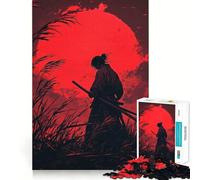 Samurai Silhouette 1000 Pieces Jigsaw Puzzles for Adults Improve Memory Peaceful Fun Sharp Edge (38x26cm)