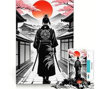 Samurai Silhouette 1000 Pieces Jigsaw Puzzles for Teenagers Mental Toy Stress Relief Premium Cut (38x52cm)