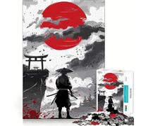 Samurai Silhouette 1000 Pieces Jigsaw Puzzles for Teenagers Strong Logic Toy Family Time Clear Edge Warm Surprise (38x26cm)
