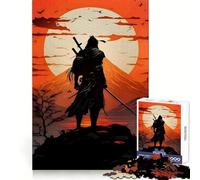 Samurai Silhouette Against Rising Sun 1000 Piece Jigsaw Puzzle for Adults Memory Gain Gentle Leisure Design Assembly Art Collection Piece (50x75cm)