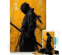 Samurai Silhouette Hard Jigsaw Puzzle for Adults 1000 Pieces Fine Logic Toy Calm Fun Neat Edge Thoughtful Gift (38x52cm)