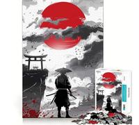 Samurai Silhouette Jigsaw Puzzles 1000 Pieces for Adults Memory Gain Anxiety Relief Design Assembly Artistic Gift (38x52cm)