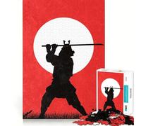 Samurai Silhouette Jigsaw Puzzles 1000 Pieces for Teenagers Logic Train Toy Leisure Fun Smooth Cut (38x26cm)