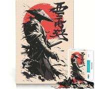 Samurai Silhouette Jigsaw Puzzles for Teenagers 1000 Piece Mind Challenge Toy Relaxing Fun Precise Cut Festive Gift (38x26cm)