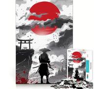 Samurai Silhouette Jigsaw Puzzles for Teenagers 1000 Piece Mind Challenge Toy Relaxing Fun Precise Cut Festive Gift (50x75cm)