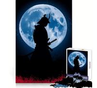 Samurai Silhouette Under The Moonlight Jigsaw Puzzles 1000 Piece for Adults Smart Reason Toy Casual Fun Smooth Edge Wall Art Decor (38x52cm)
