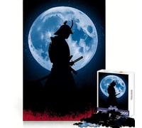Samurai Silhouette Under The Moonlight Jigsaw Puzzles 1000 Pieces for Adults Strengthen Recall Calm Mind Quality Edge Warm Surprise (50x75cm)