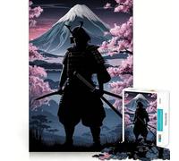 Samurai Silhouette with Mount Fuji Backdrop 1000 Piece Jigsaw Puzzles for Teenagers Jigsaw Think Toy Together Fun Sharp Cut Art Collectible (38x52cm)