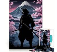 Samurai Silhouette with Mount Fuji Backdrop Jigsaw Puzzles for Adults 1000 Pieces Brain Skill Relaxed Mind Exact Edge Art Collection Piece (38x26cm)