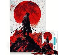 Samurai Silhouette with Red Sun 1000 Pieces Jigsaw Puzzles for Adults Fine Logic Toy Leisure Time Neat Edge Art Collectible (50x75cm)