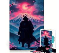 Samurai Silhouette with Snowy Mountain 1000 Pieces Jigsaw Puzzles for Teenagers Logic Train Toy Quiet Fun Smooth Cut Lovely Gift (50x75cm)