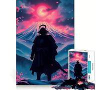 Samurai Silhouette with Snowy Mountain Jigsaw Puzzles for Teenagers 1000 Piece Mind Challenge Toy Relaxing Fun Precise Cut Festive Gift (38x52cm)